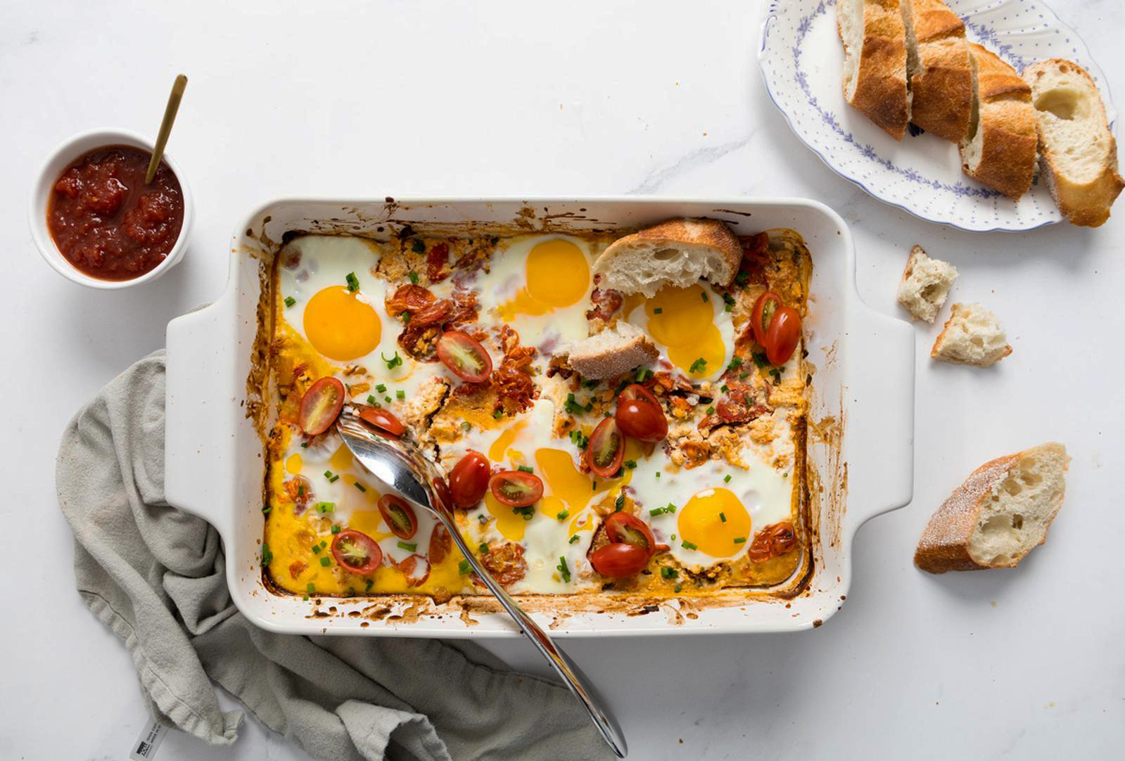 Baked Feta Eggs
