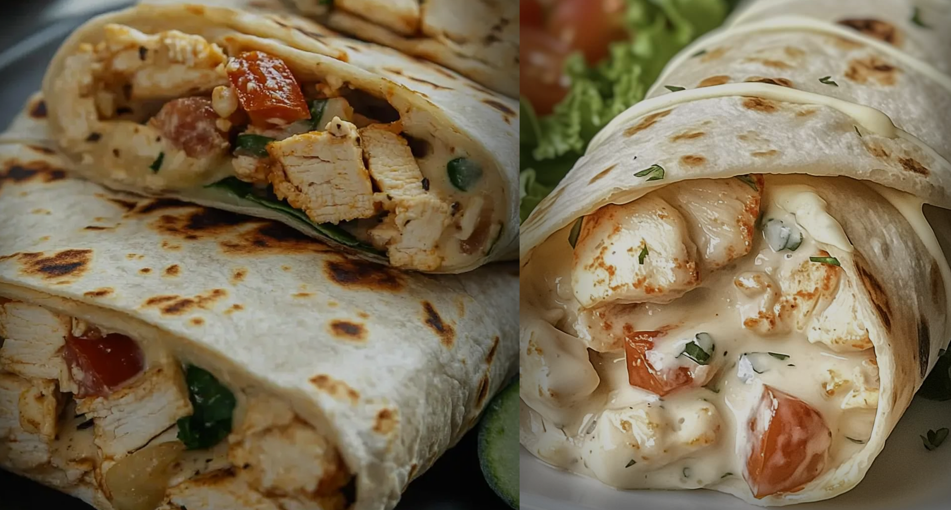 Creamy Alfredo Chicken Wrap