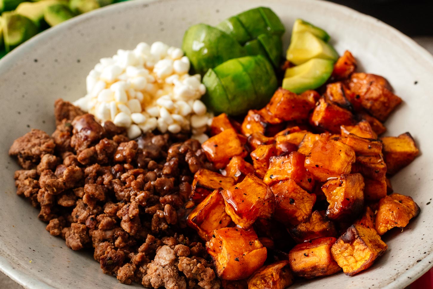 Viral Ground Beef Sweet Potato Cottage Cheese Bowl