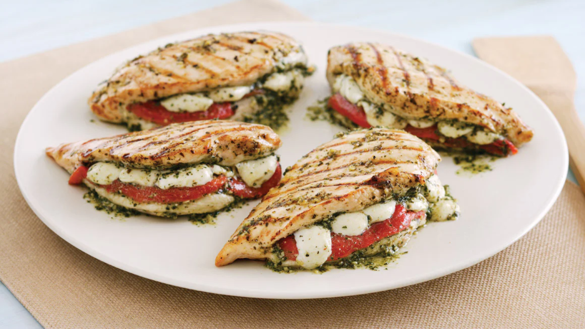 Low-Carb Stuffed Chicken Breast with Tomato, Mozzarella, & Spinach