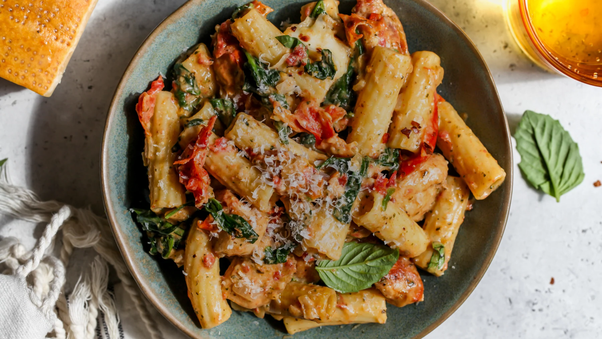 Creamy Pesto Chicken Pasta Bake