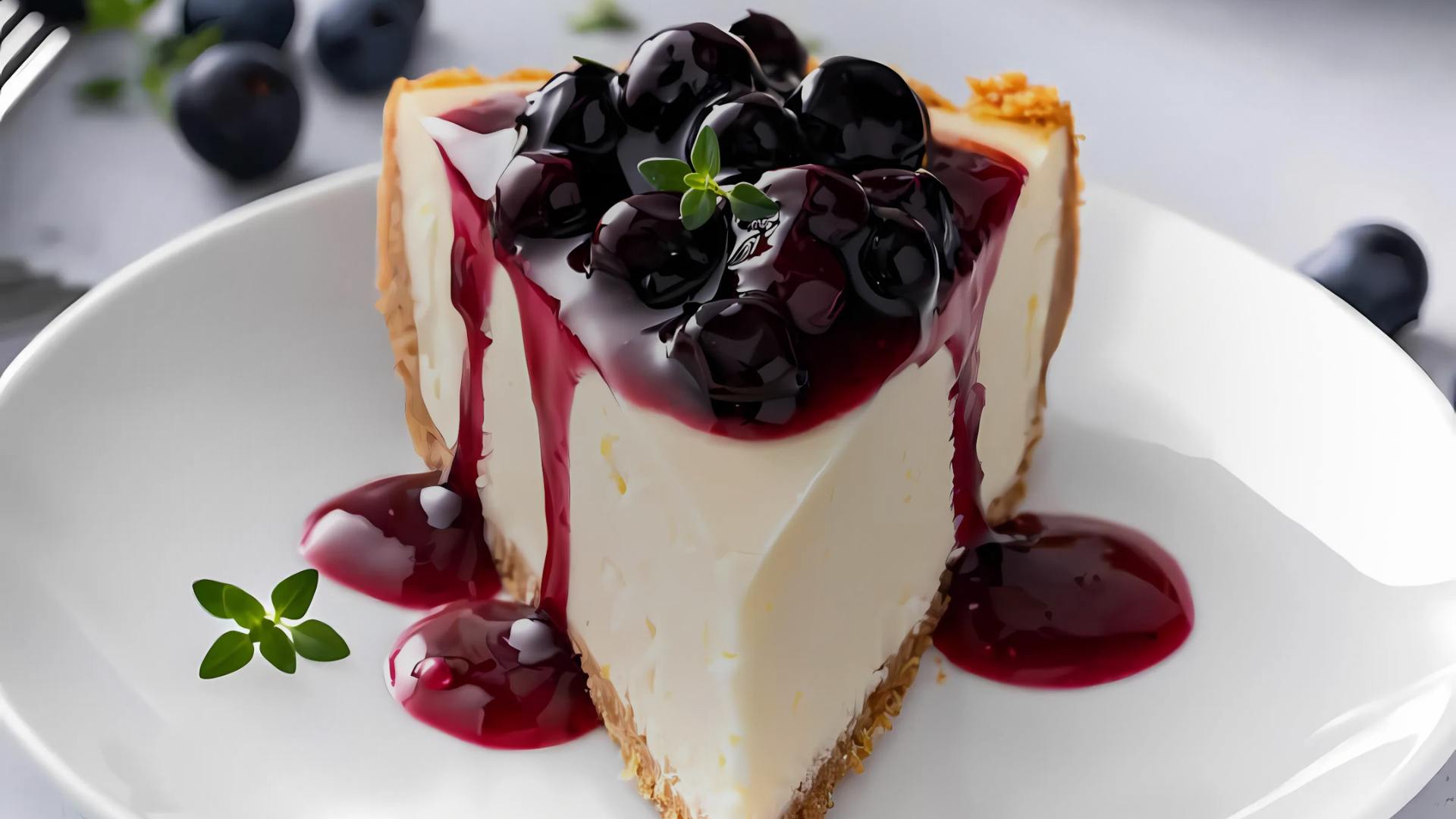 Pre-Diabetic No Bake Lemon Blueberry Cheesecake