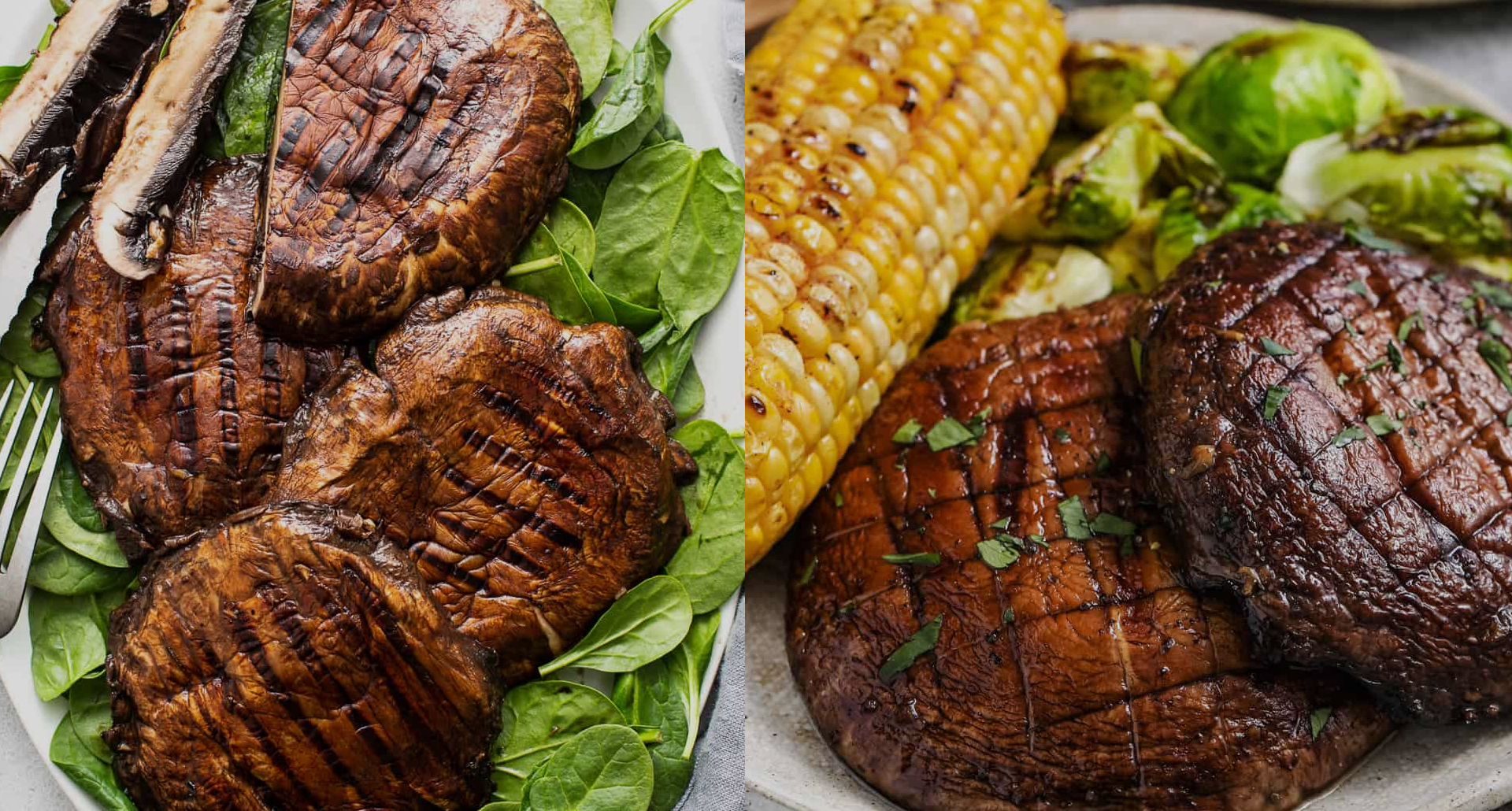 Grilled Portobello Stack with Herbed Cashew Cheese & Balsamic Glaze