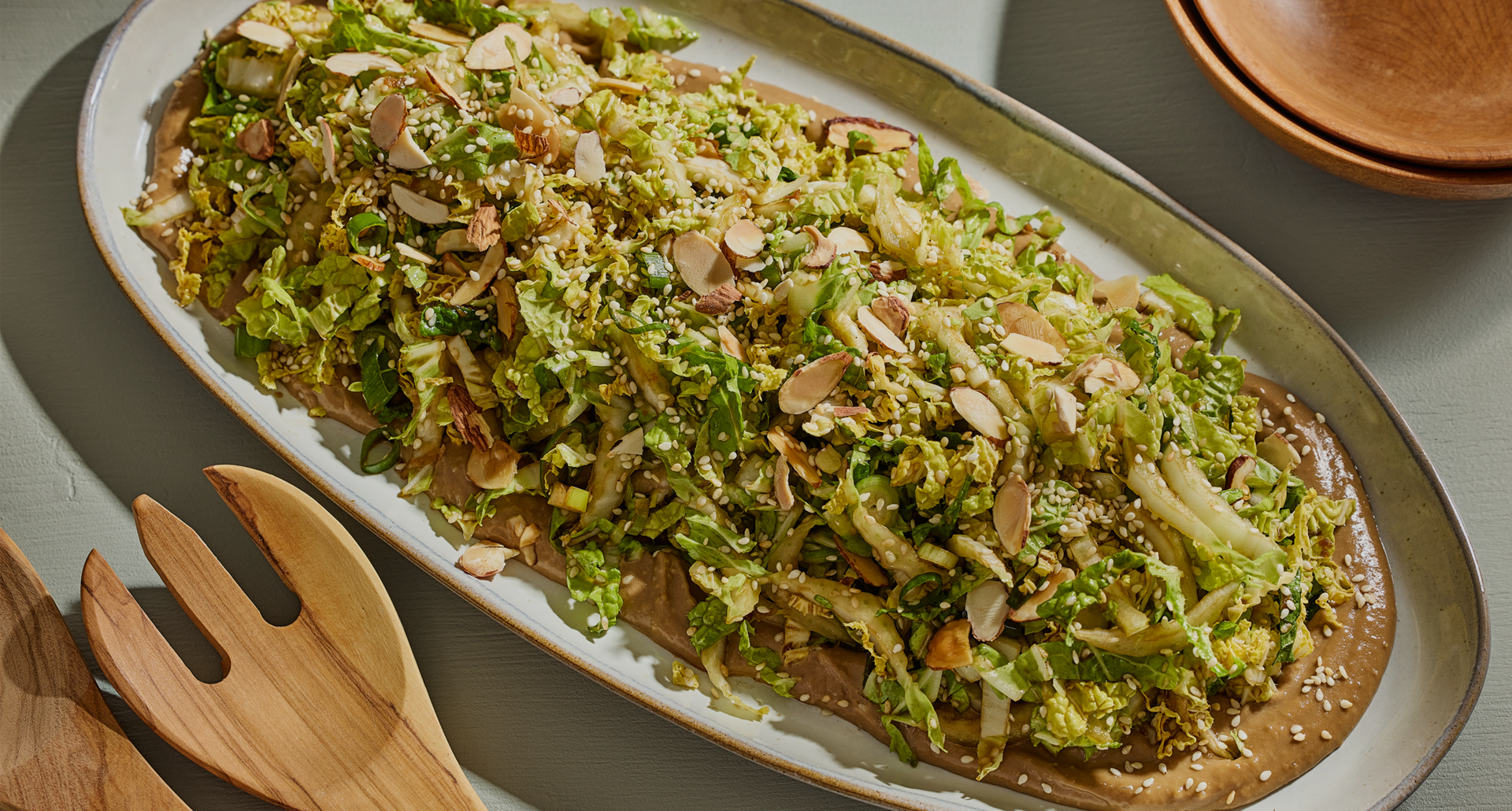Cabbage & Lentil Stir Fry with Miso-Tahini Sauce