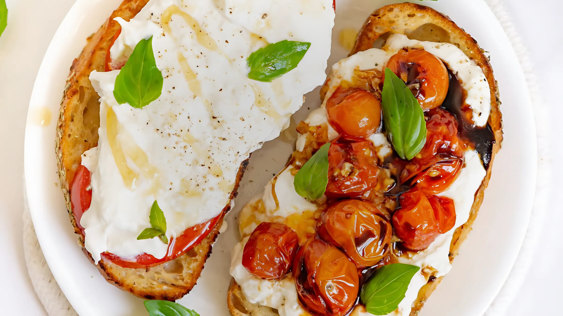 Garlic & Tomato Confit Burrata Toast