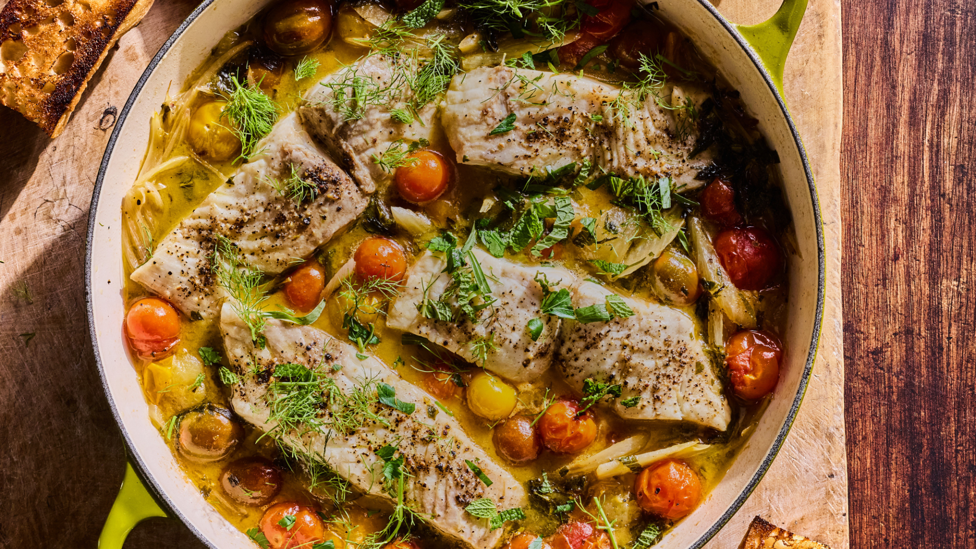 Tomato & Dill Poached Halibut