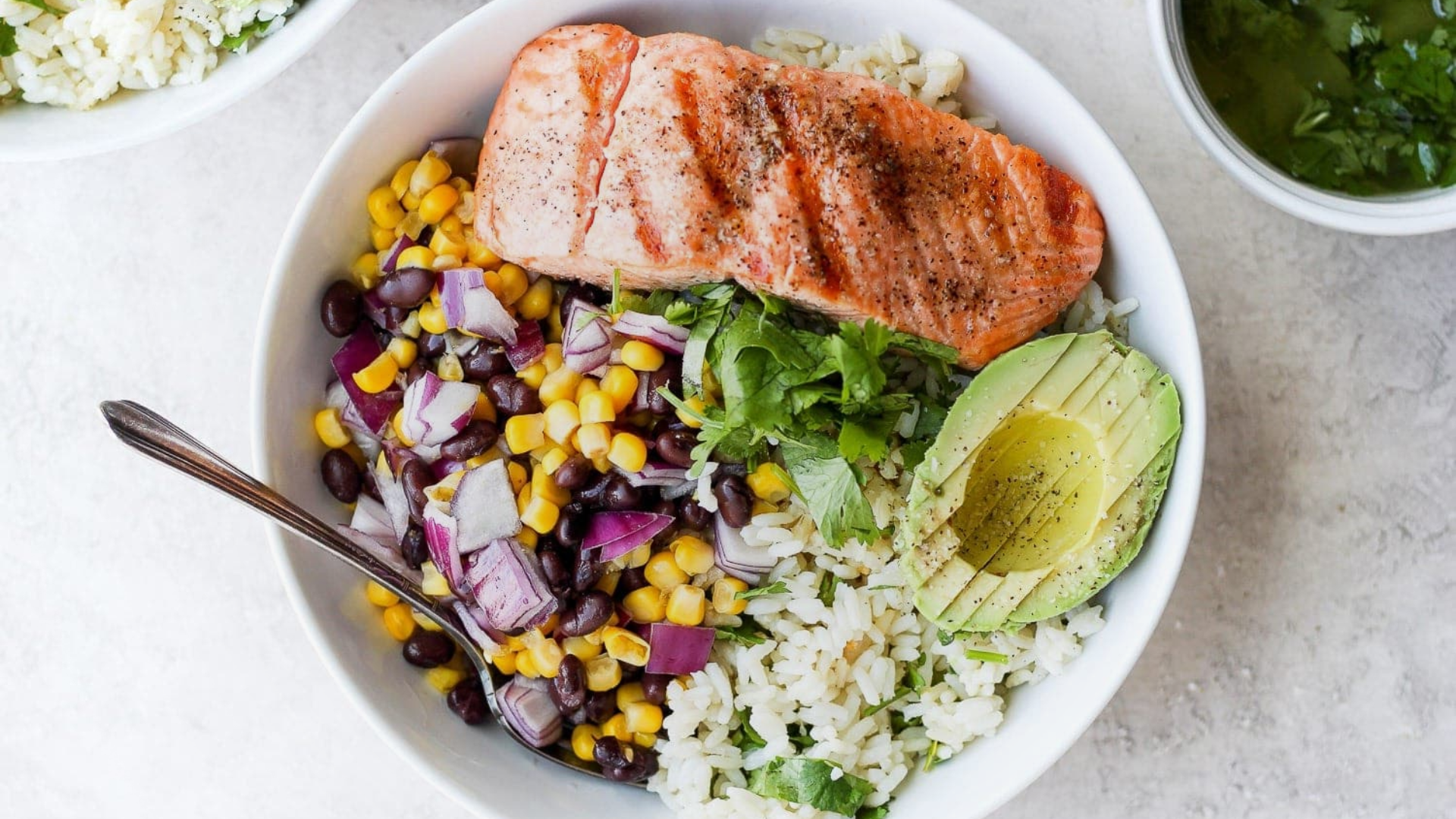 Sweet and Smoky Salmon Bowls with Cilantro Lime Rice