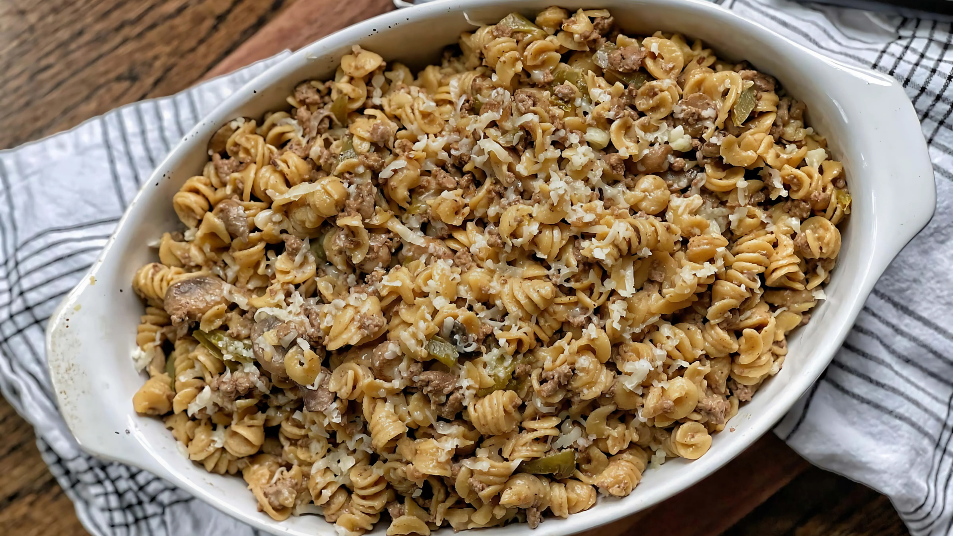 Protein One Pot Philly Cheese Steak Pasta