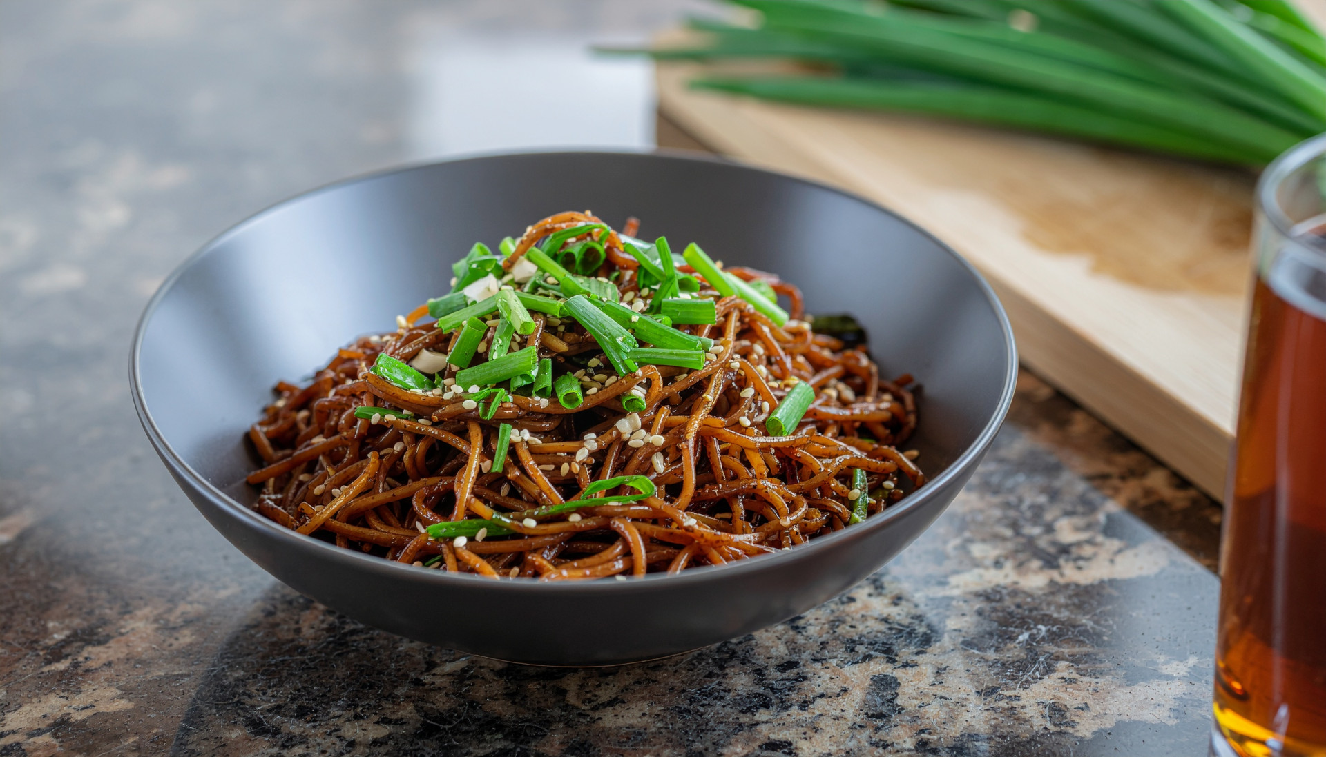 Sticky Garlic Noodle Stir-Fry