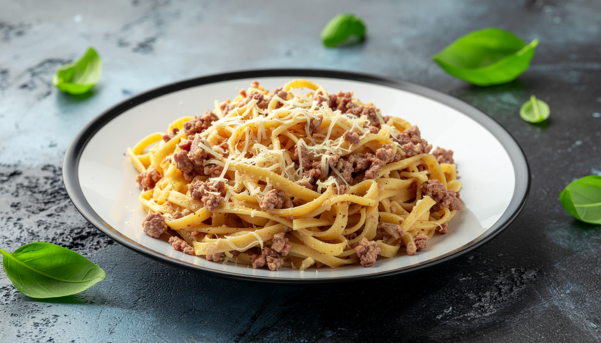 Garlic Butter Linguine with Cheesy Beef and Italian Sausage