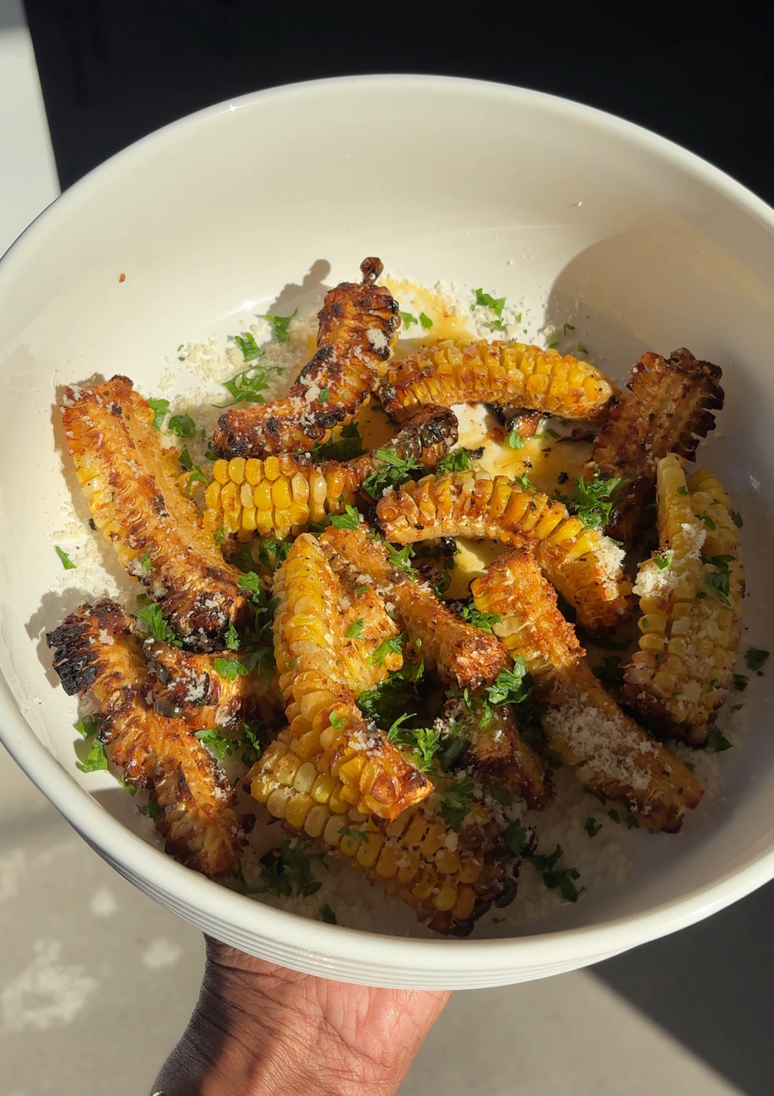Garlic Parmesan Corn Ribs
