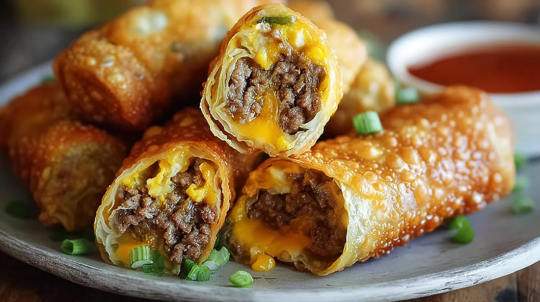 Cheeseburger Egg Rolls
