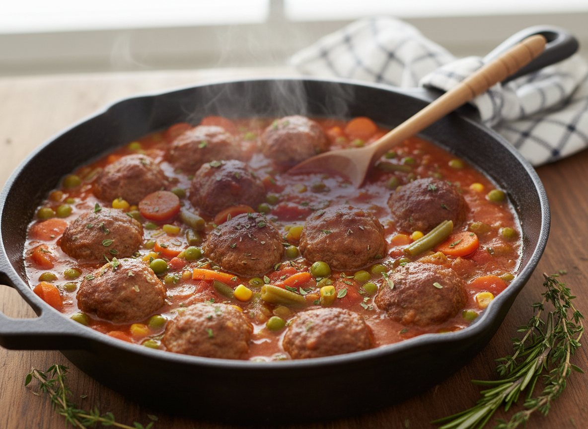 One-Pan Turkey Meatball Stew (EBT-friendly, under $7)