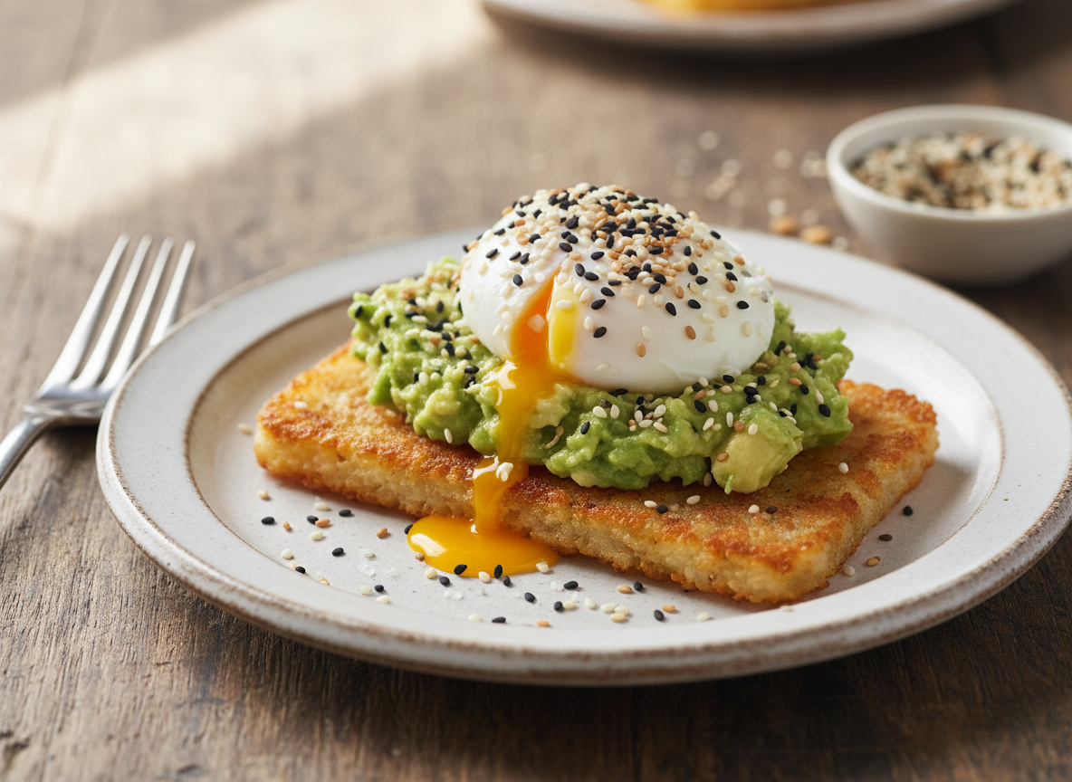Hash Brown Avocado Egg Stack