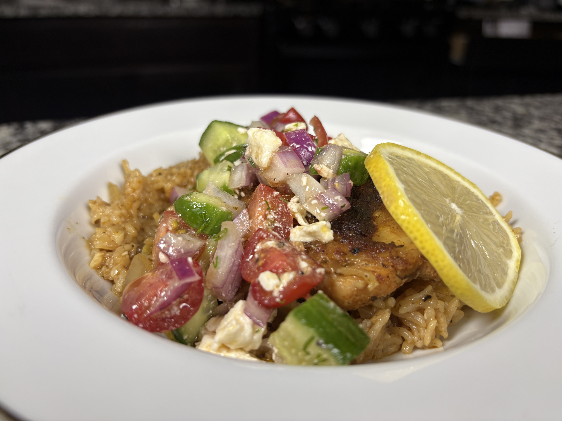 One-Pan Mediterranean Chicken Thighs with Rice