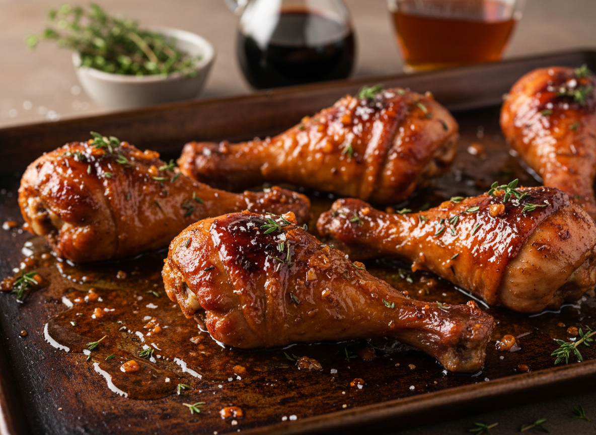 Maple-Balsamic Roasted Chicken Drumsticks