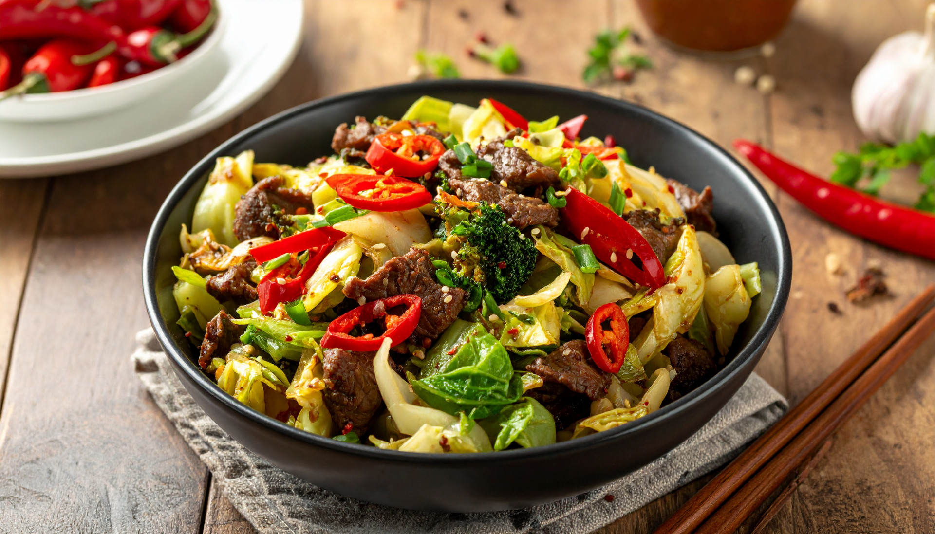 $9 Peppery Beef & Cabbage Stir-Fry