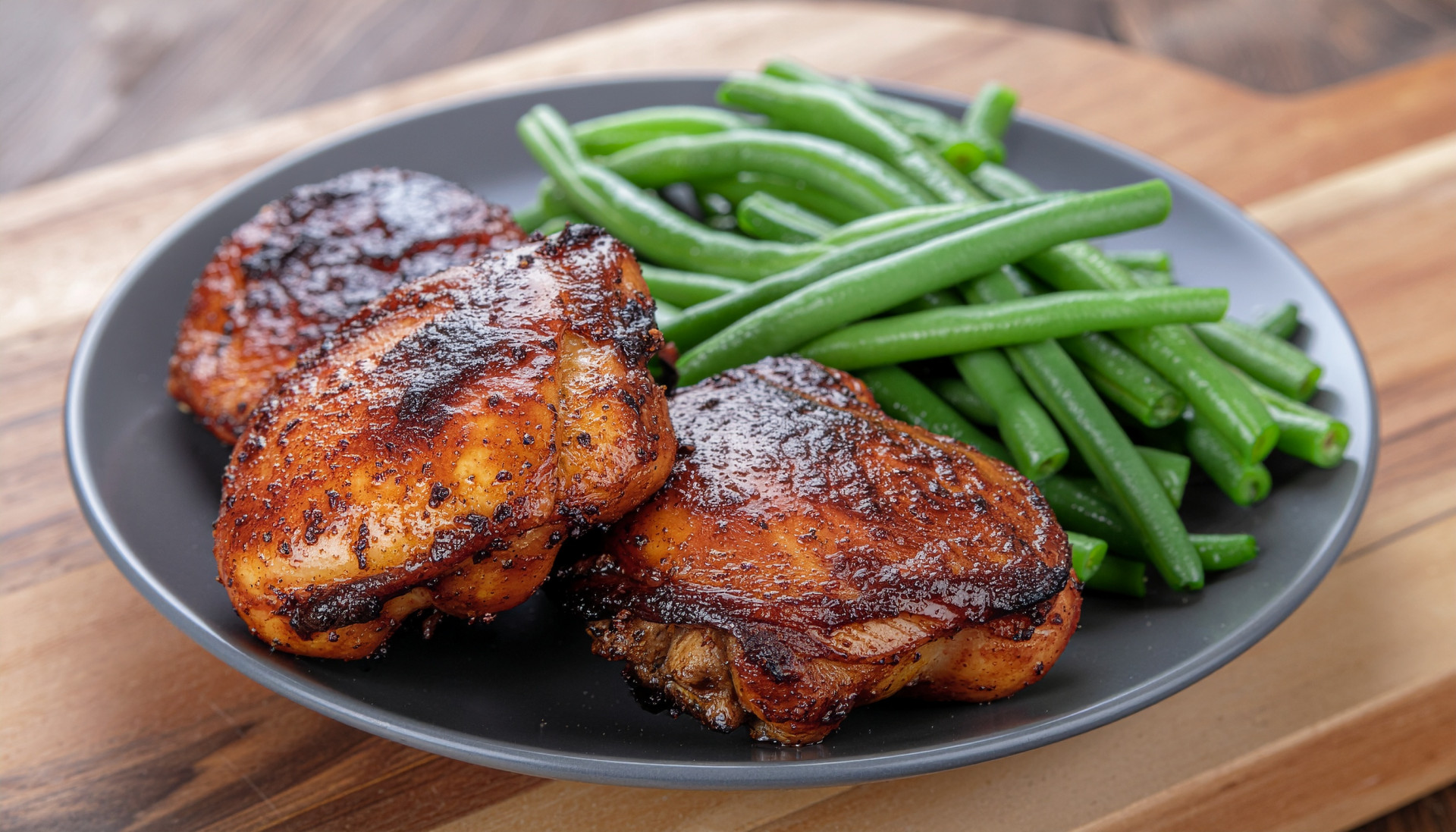 Cajun Chicken Thighs with Garlic Green Beans
