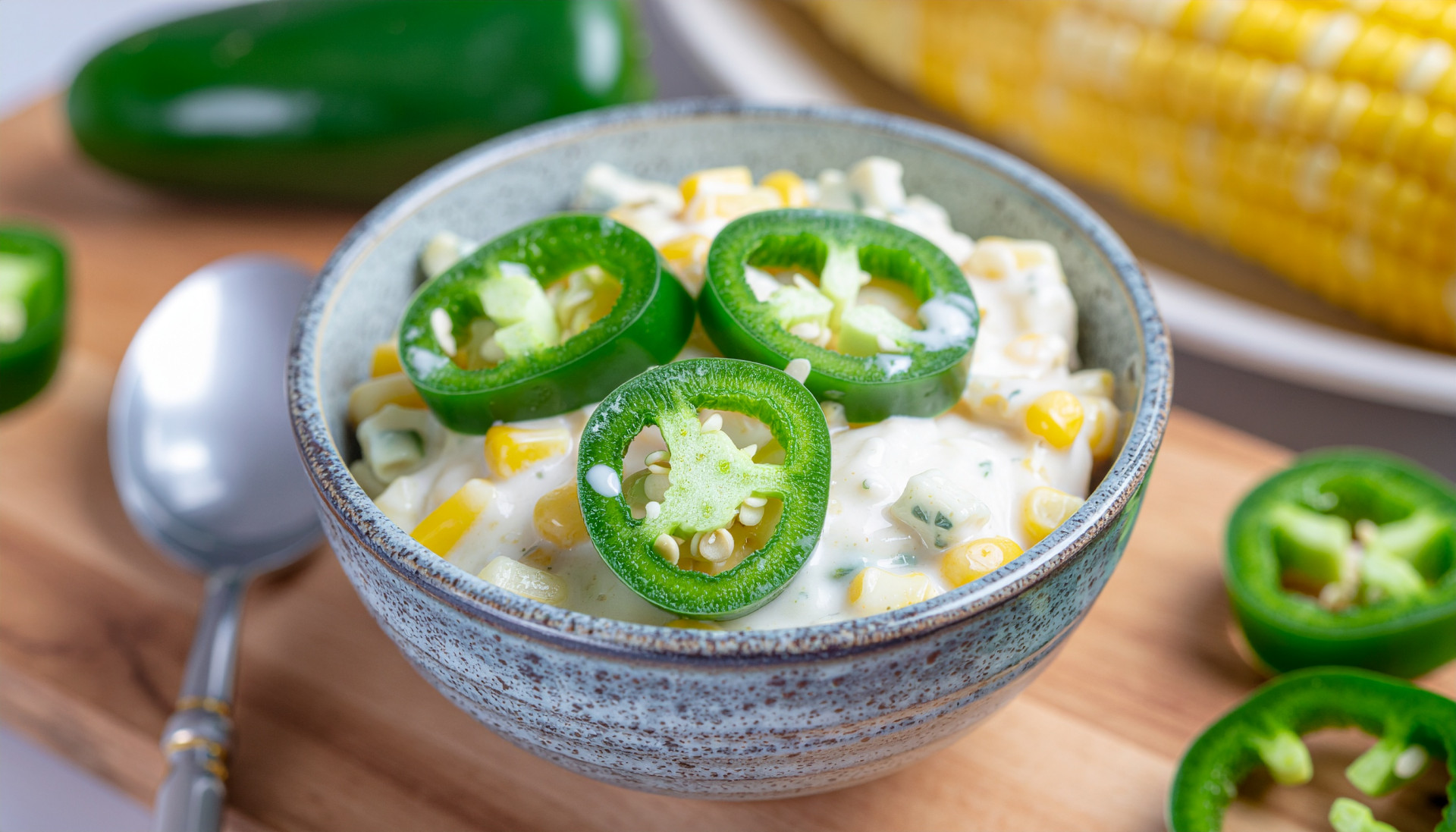 Creamy Herb Corn with Jalapeño
