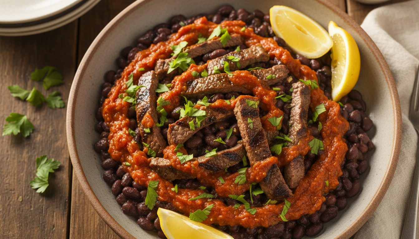 Skirt Steak & Black Beans