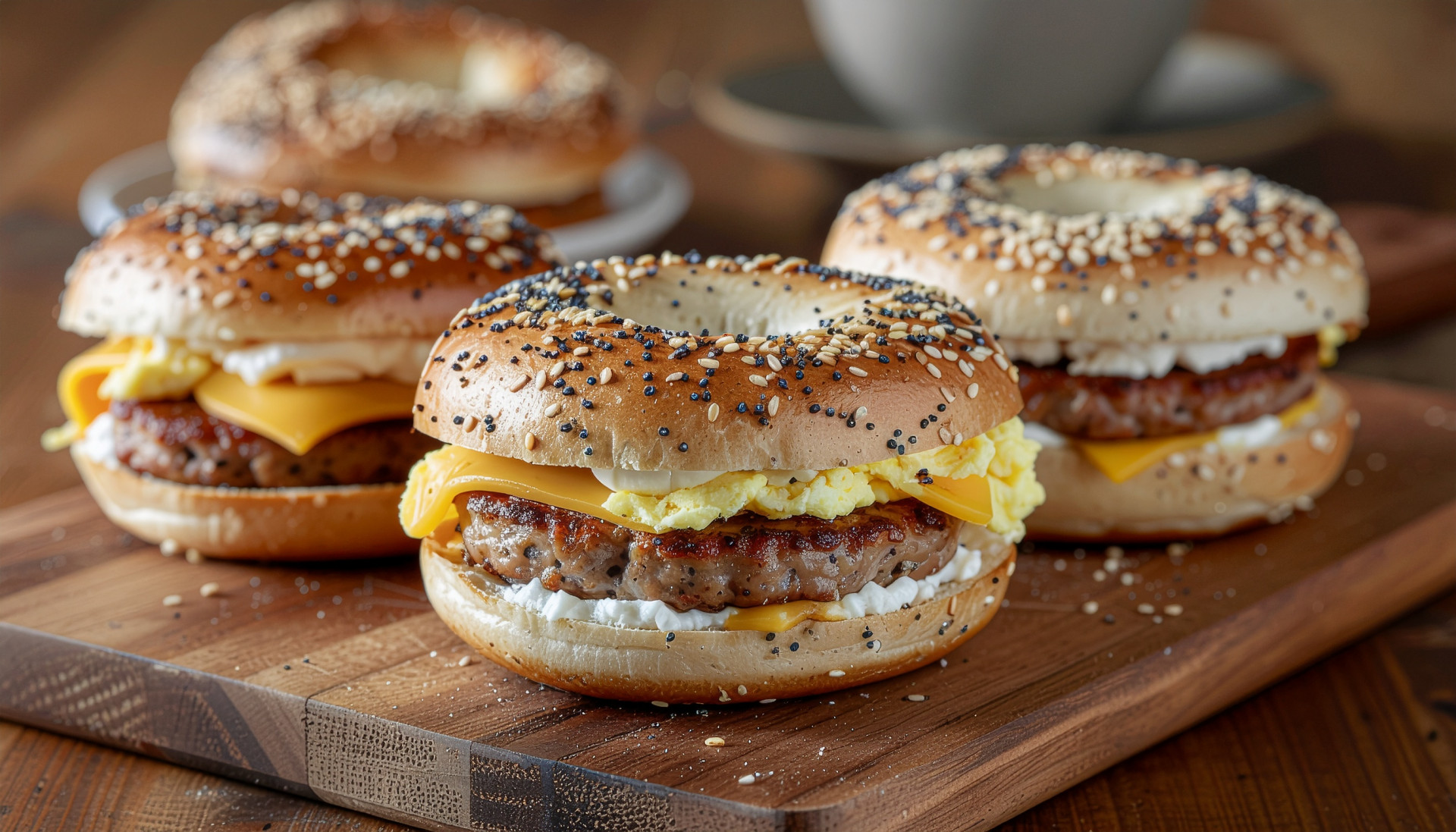 Sausage Egg and Cheese Breakfast Sandwiches