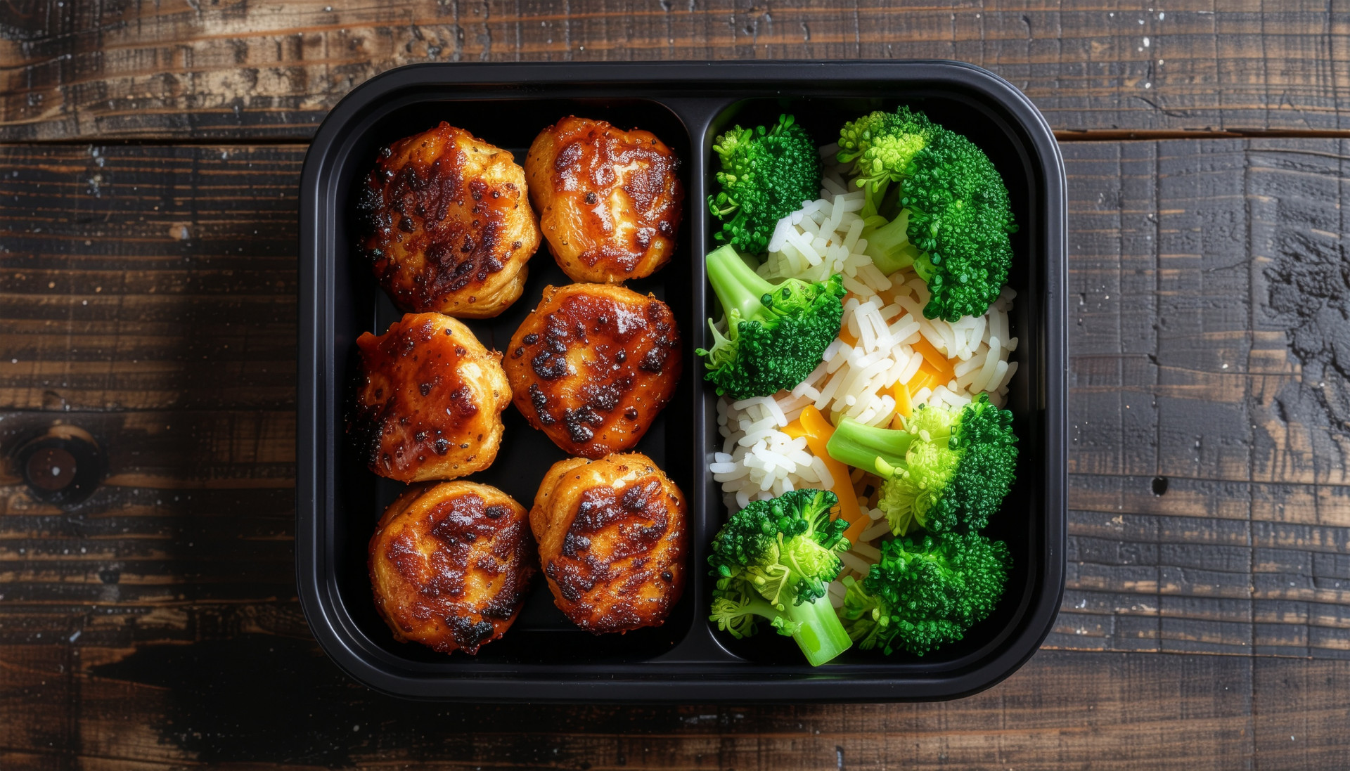 Buffalo Chicken Bites with Cheesy Broccoli Rice