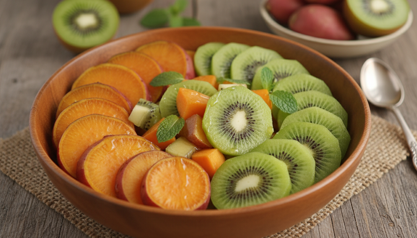 Finished Sweet Potato and Kiwi halves