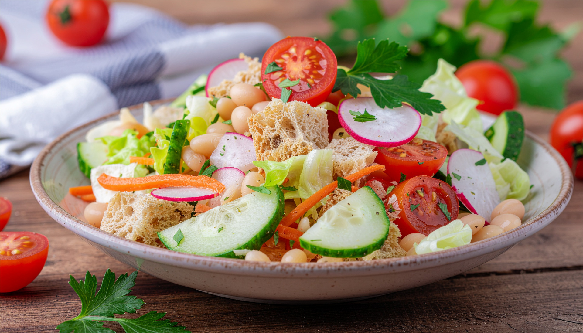 White Bean & Roasted Vegetable Panzanella