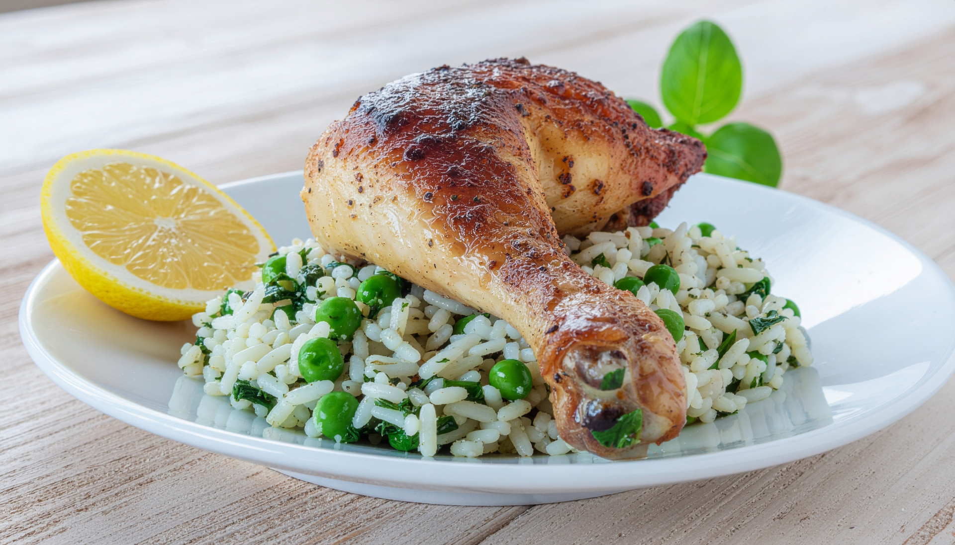 Lemon-Garlic Chicken with Herb Rice Pilaf