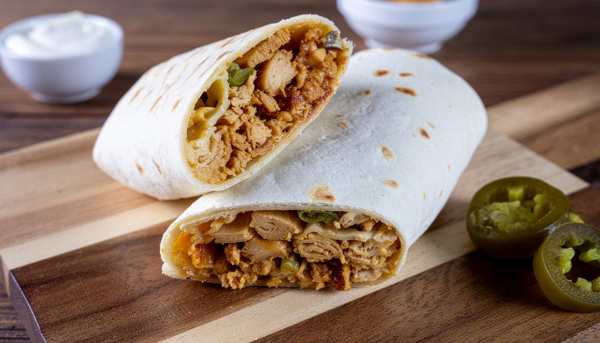 Cheesy Jalapeno Pepper Chicken Wrap