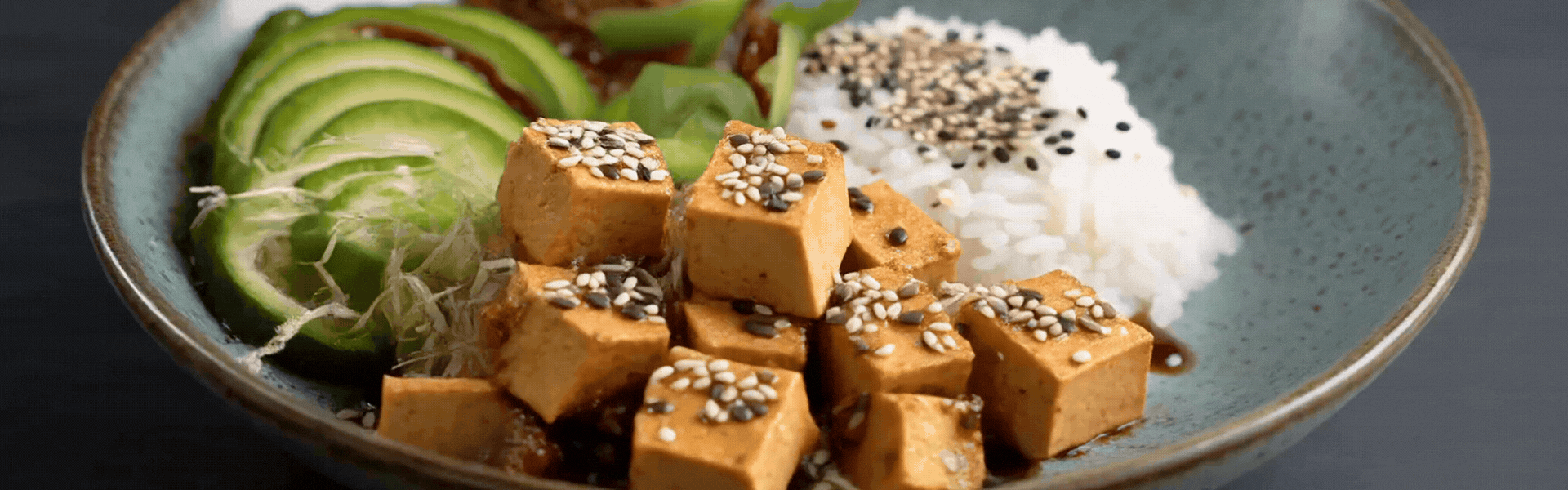 Everything Bagel Tofu bowl rotating
