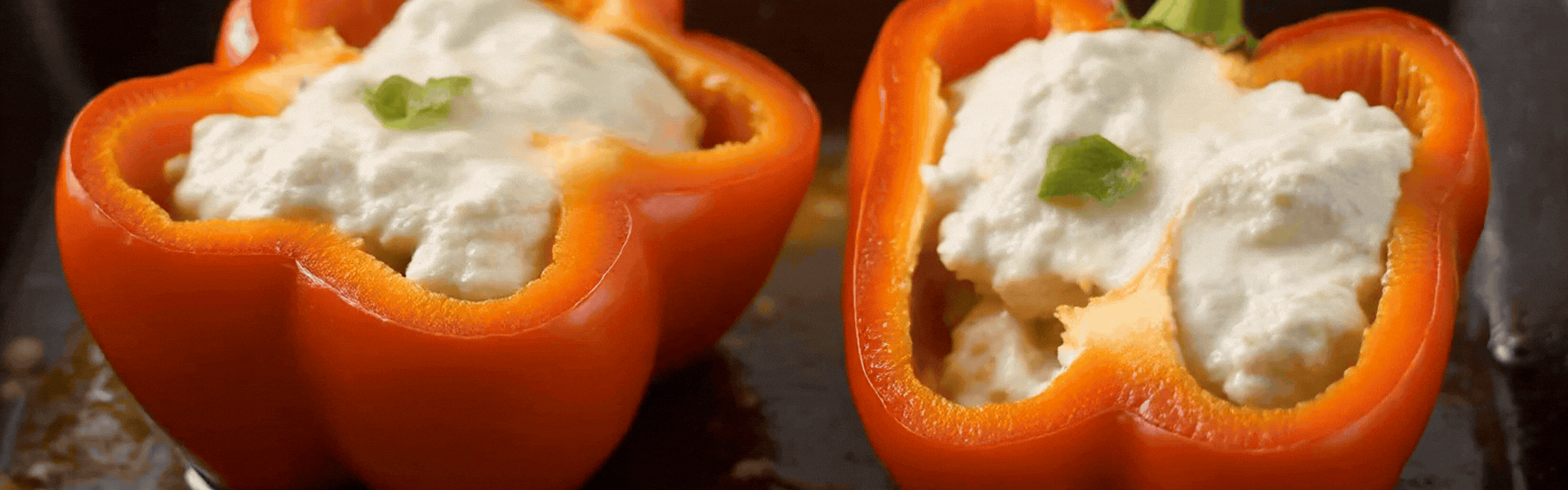 Herbed Cottage Cheese Stuffed Bell Peppers rotating