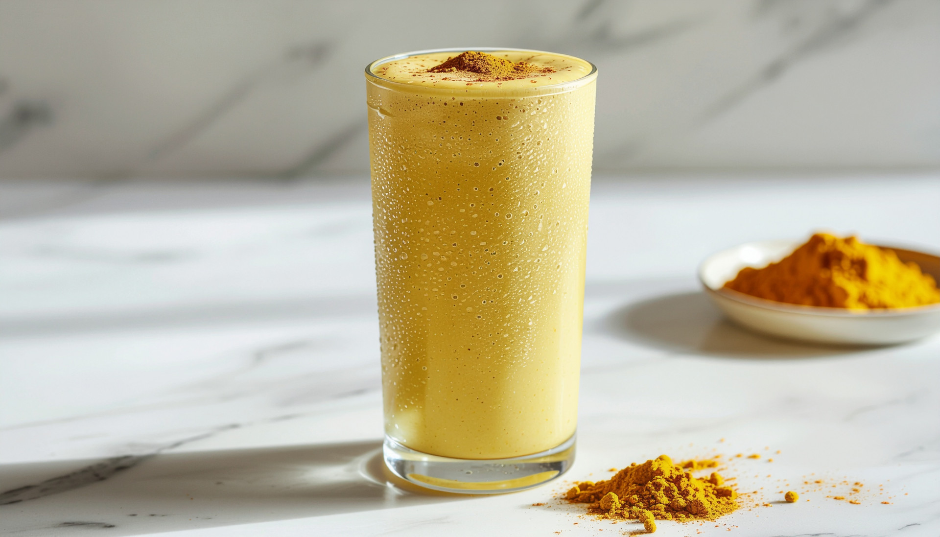 Glass of Golden Milk Elixir Shake