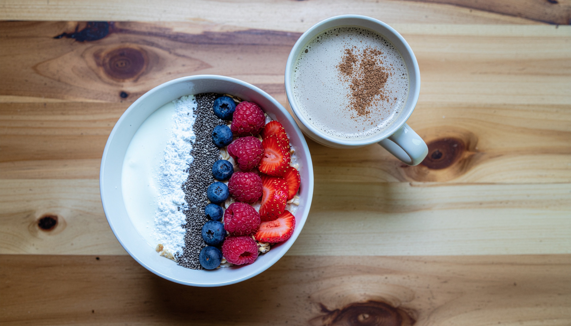 High-Protein Coffee and Berry Yogurt Bowl