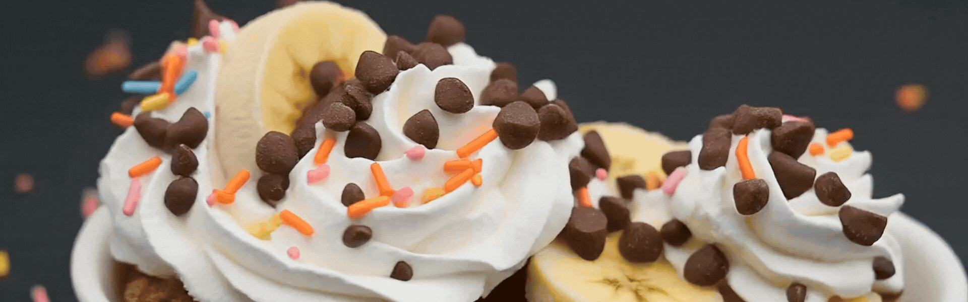 Dessert: Banana Sundae with Whipped Cream