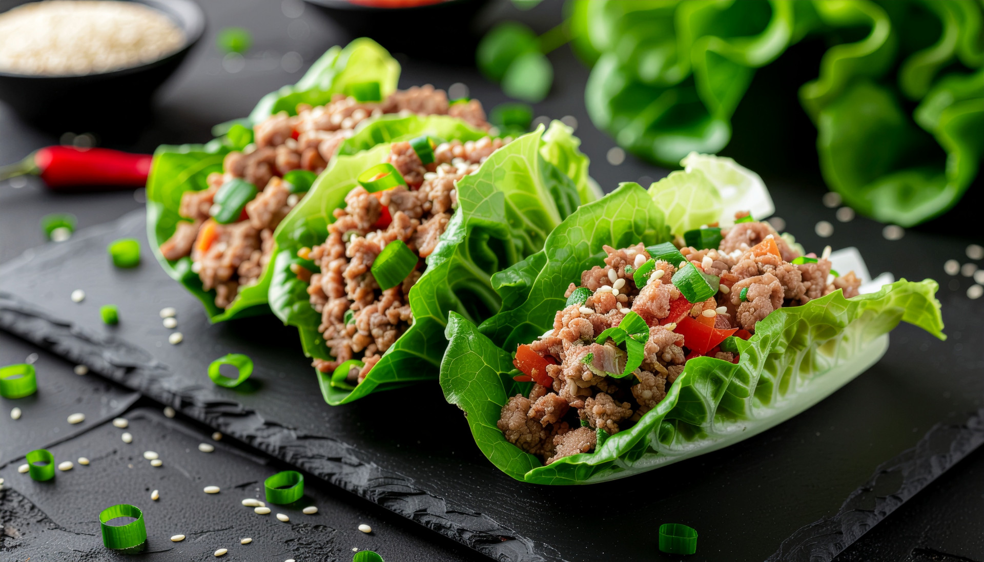 Asian Ground Turkey Lettuce Wraps