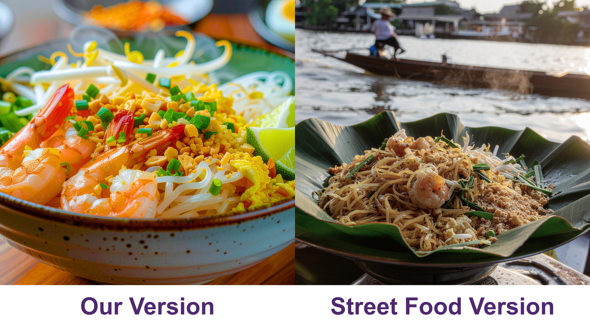 Street-Style Pad Thai Protein Noodle Bowl - Our Version vs Street Food Version