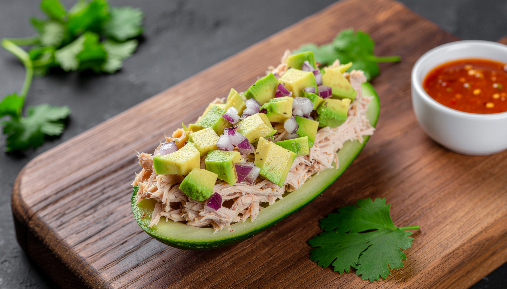 Cucumber Boat with Turkey and Avocado