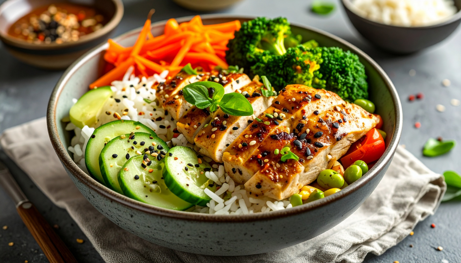 Chicken Rice Veggie Bowl