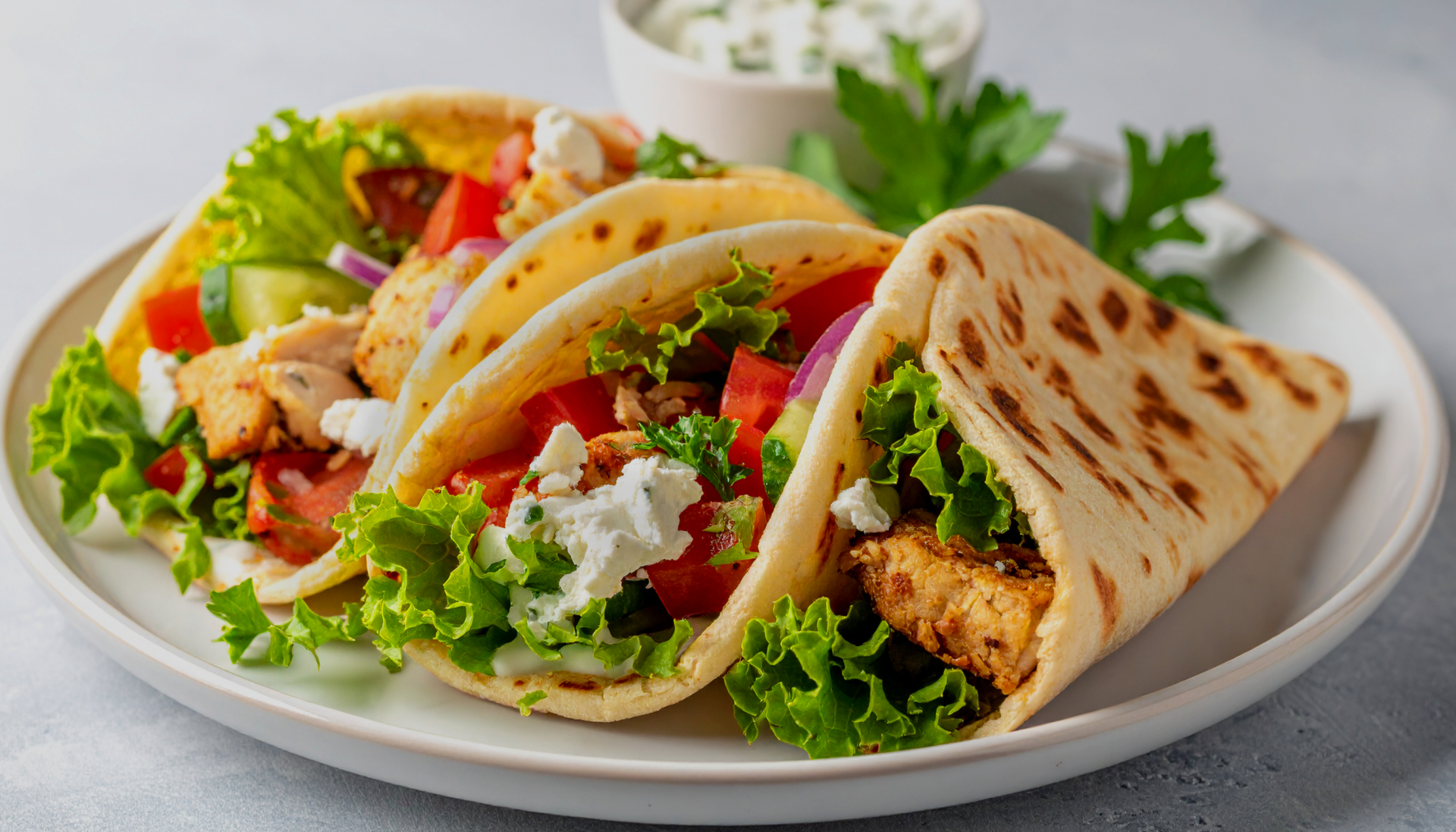 Greek Chicken Pita Pockets in Under 20 Minutes