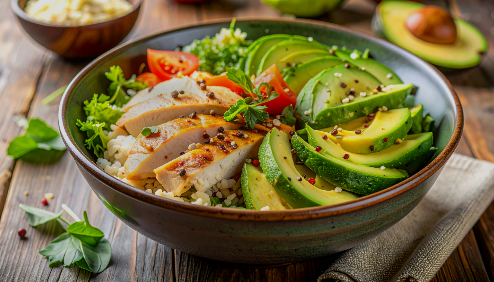 Simple Avocado Chicken Power Bowl