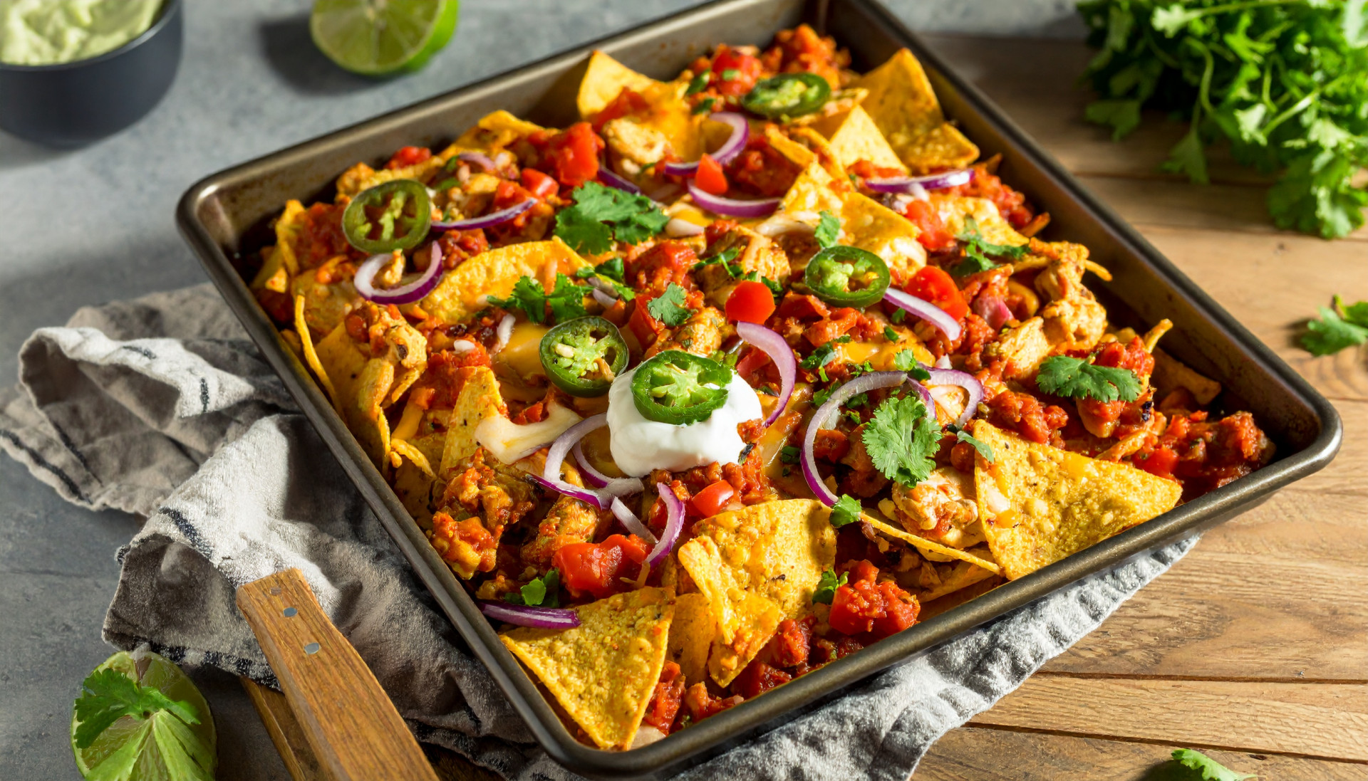 Sheet Pan Chicken Nachos