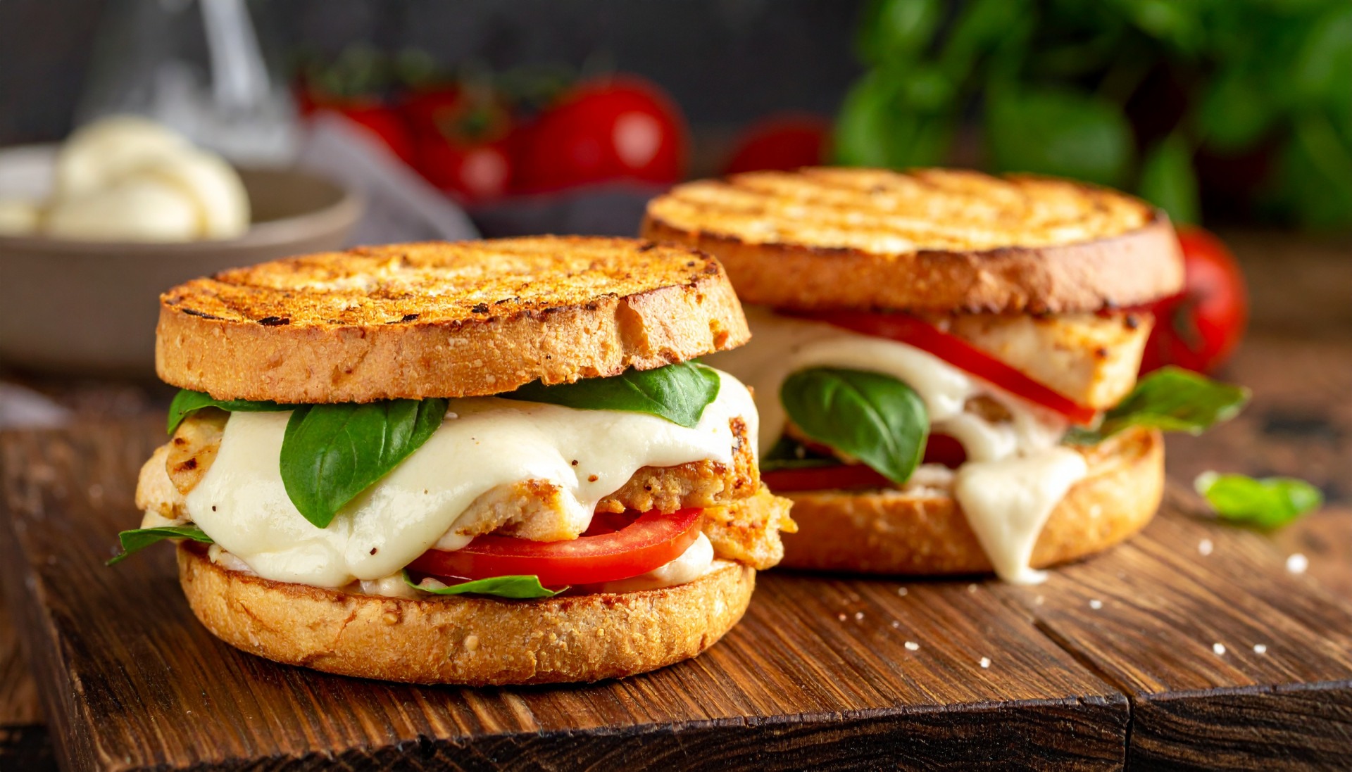 Chicken Caprese Melt Sandwich