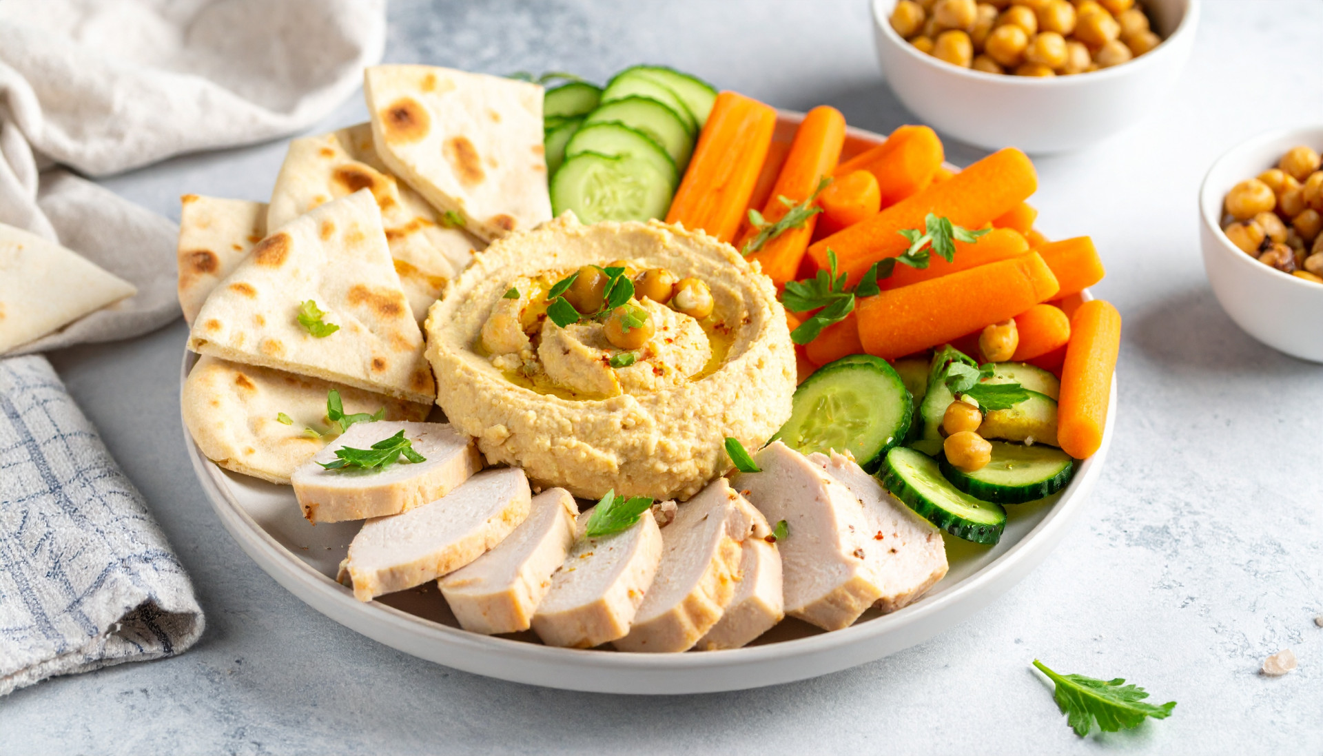 Turkey Hummus Snack Plate
