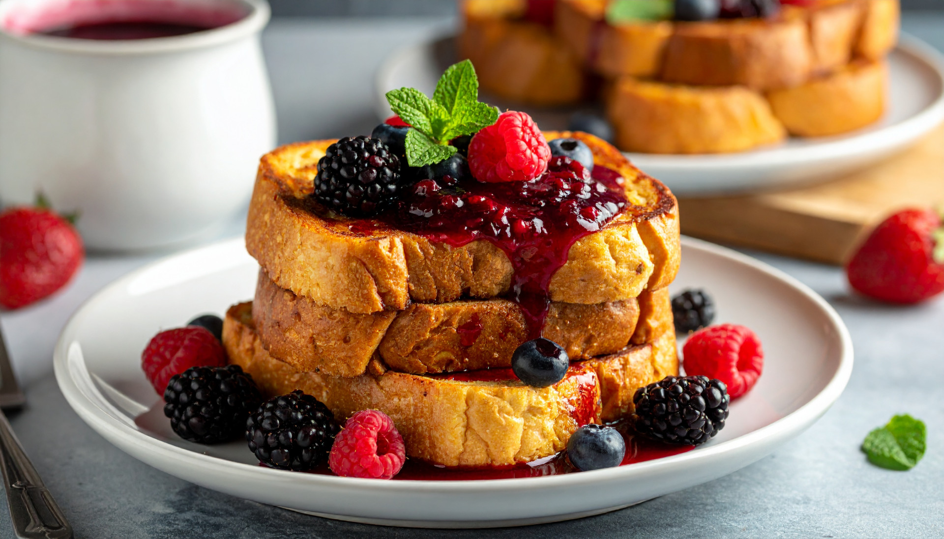 Protein French Toast with Berry Compote
