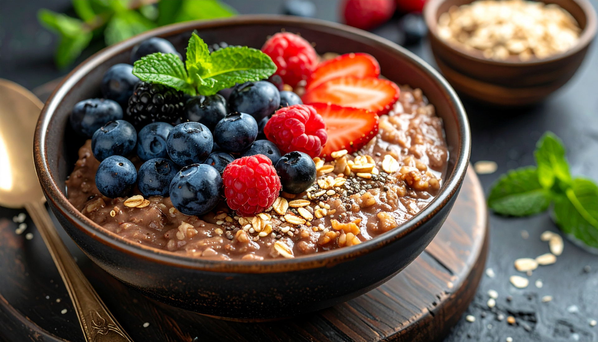 Chocolate Protein Oatmeal Bowl