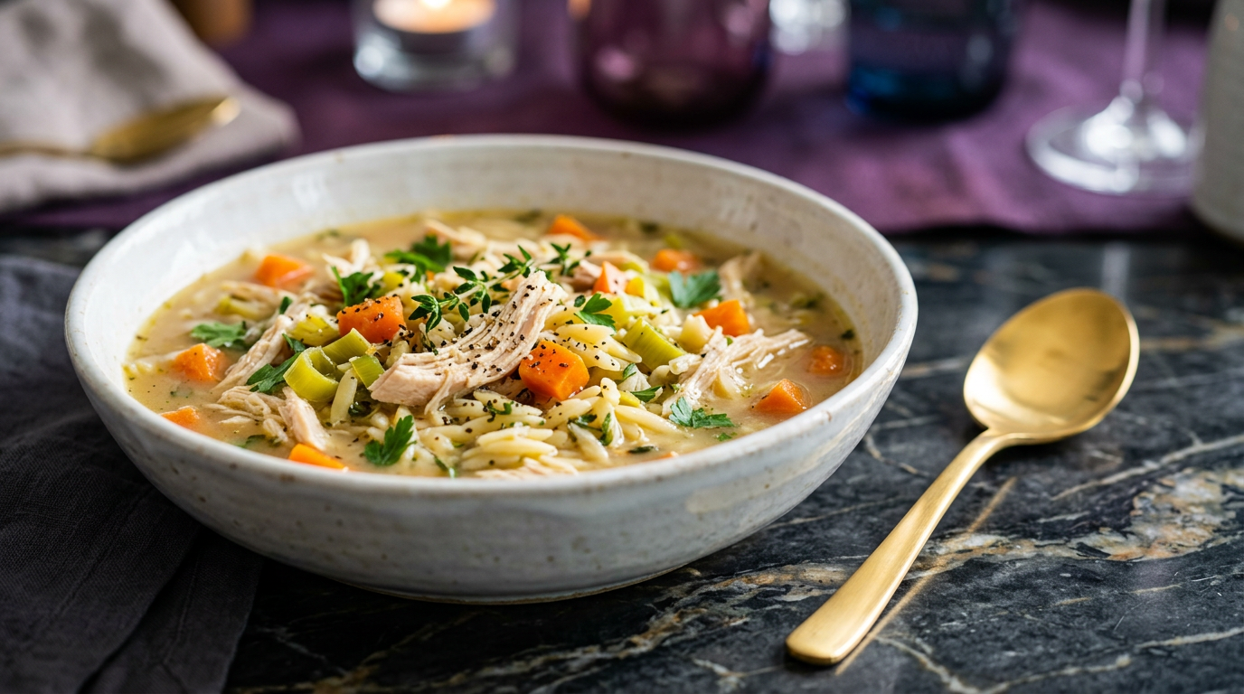 Chicken and Veggie Orzo Soup