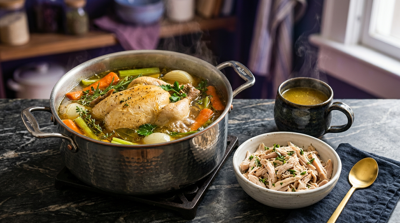 Boiled Whole Chicken with Broth