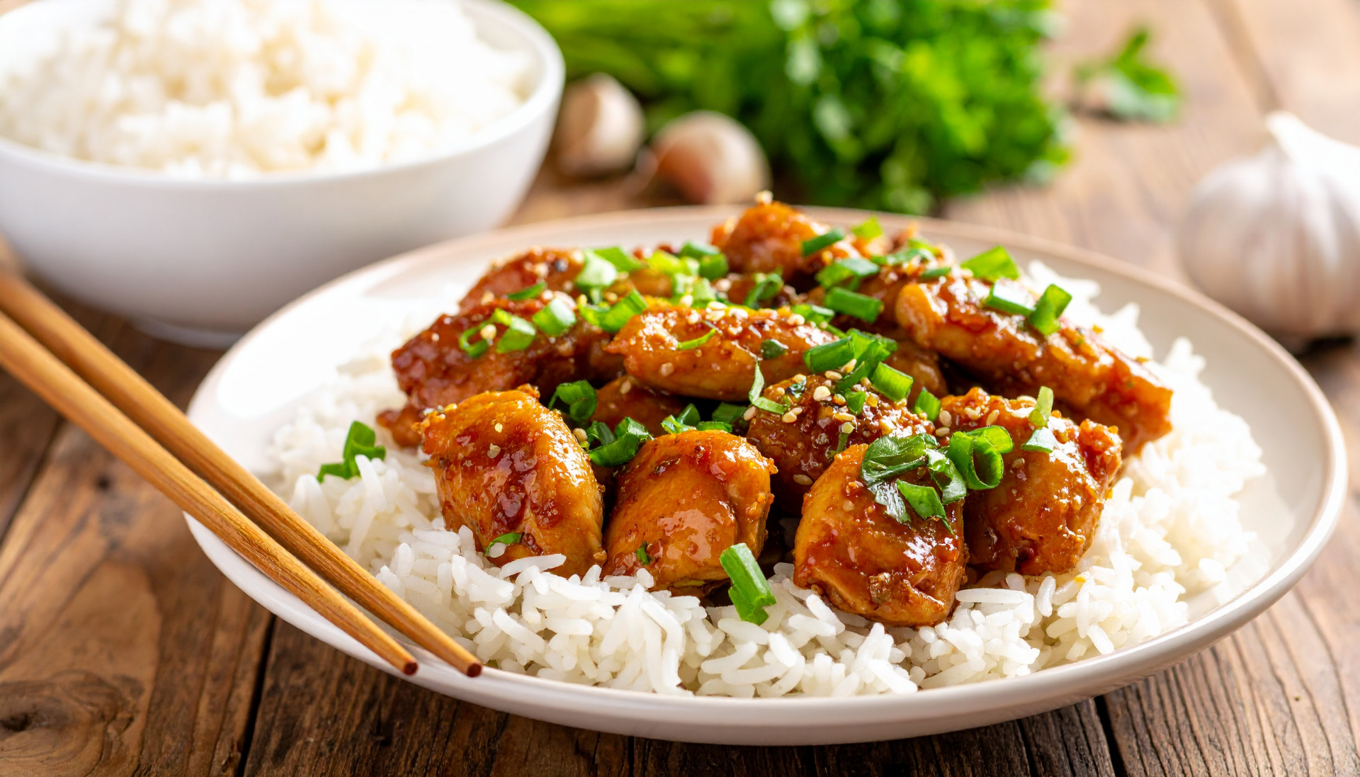 Sticky Soy Garlic Chicken Rice