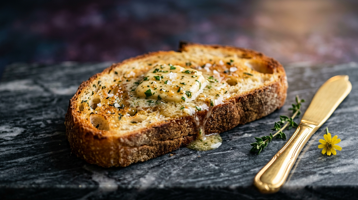 Garlic Herb Butter on Rustic Bread